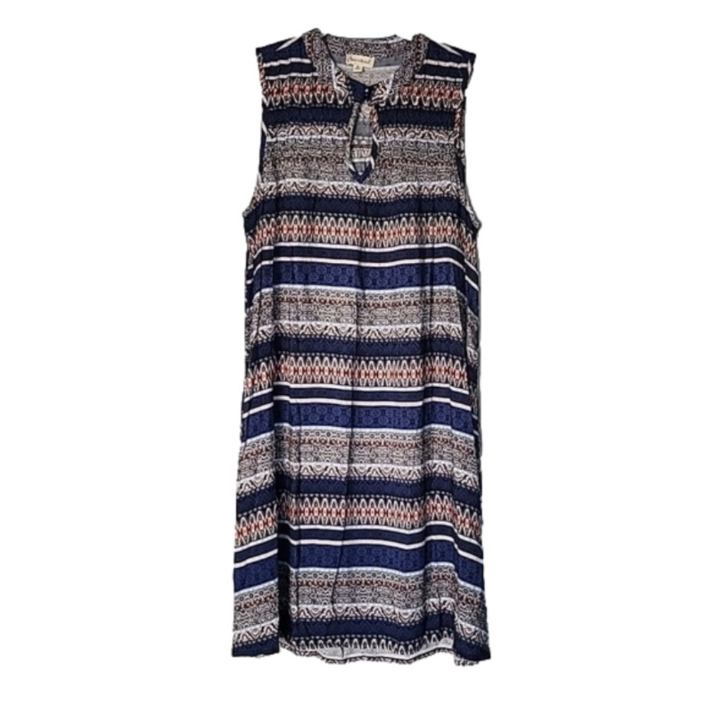 HEM & Thread striped blue sleeveless dress medium small